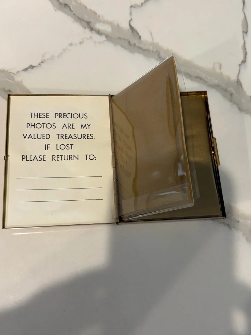 Vintage Gold 'Our Family' Decorative Photo Frame Stand 1950 -1960